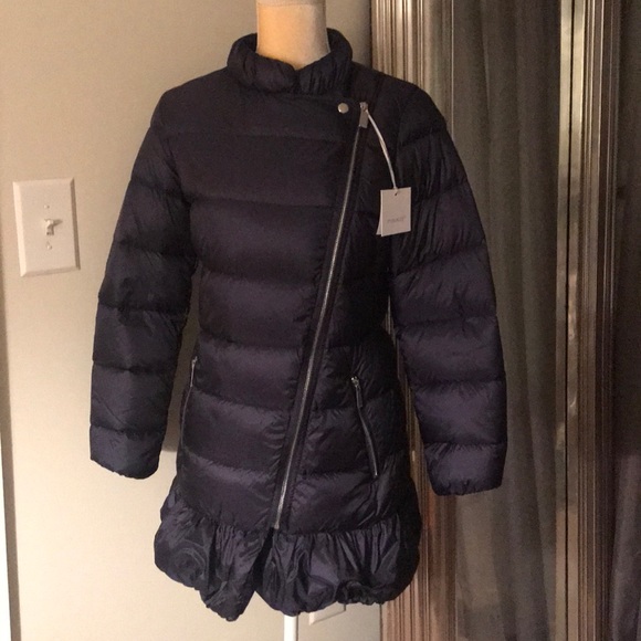 Navy feather down jacket - Picture 1 of 8